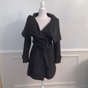 Zara Gray Wool Overcoat Size Large